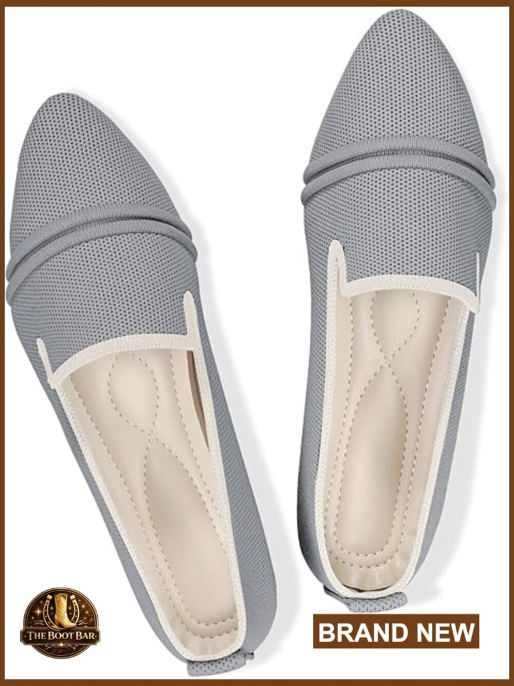 Pointed Toe Knit Ballet Flats Slip On Comfortable Work Casual Shoes